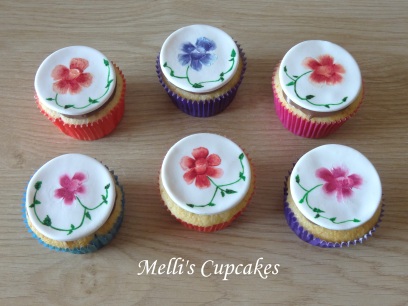 Cupcakes Fleurs peintes